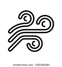 Wind Icon. Line Art Style Design Isolated On White Background