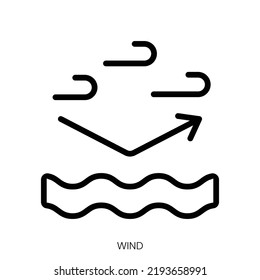 wind icon. Line Art Style Design Isolated On White Background