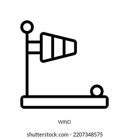 wind icon. Line Art Style Design Isolated On White Background