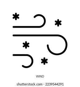 wind icon. Line Art Style Design Isolated On White Background