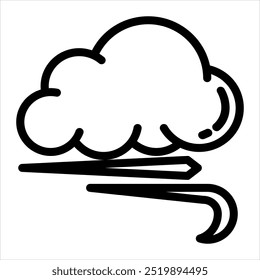 Wind icon line art style. Isolated on white background