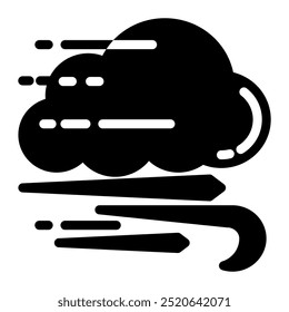Linienart des Windsymbols. Einzeln auf weißem Hintergrund