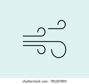 Wind icon line isolated on clean background. Blow concept drawing icon line in modern style. Vector illustration for your web site mobile logo app UI design.