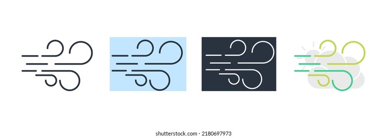 wind icon logo vector illustration. wind nature symbol template for graphic and web design collection