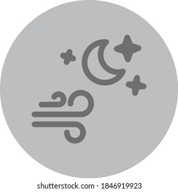Wind icon at night for any purpose mobile app presentation website