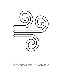 wind icon on a white background, vector illustration