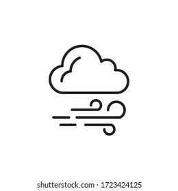 wind icon outline design vector. nature icon isolated on white background