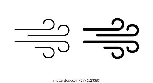 Wind icon, outline style icon for web. vector graphics