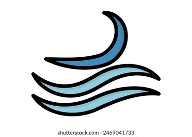 Wind icon. icon related to utilities. colored outline icon style. utilities elements vector illustration