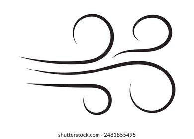 Wind icon set. Winds vector icons set. Wind air movement for weather and forecast symbol. Contains sign of storm, tornado, and breeze. Design graphic in outline style illustration.