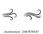Wind icon. Simple illustration of wind vector icon for web. Wind icon in flat style. Vector illustration. Eps file 110.