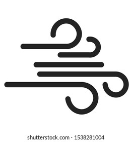 Wind icon solid style for your weather software, web, or app.