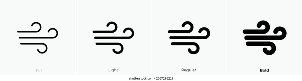 wind icon. Thin, Light Regular And Bold style design isolated on white background