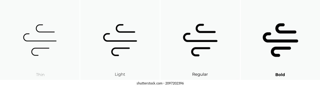 wind icon. Thin, Light Regular And Bold style design isolated on white background