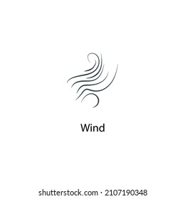 Wind icon thin line stock illustration. Weather forecast line icon, isolated on white background, weather stroked symbol. 