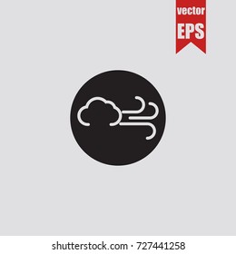 Wind icon in trendy isolated on grey background.Vector illustration.