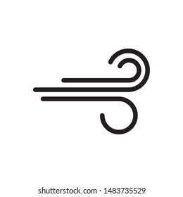 Wind icon vector. Wind cloudy logo illustration. Simple design on white background.