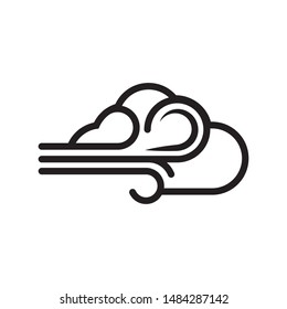 Wind icon vector. Wind cloudy logo illustration. Simple design on white background.