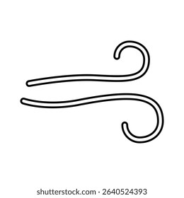 Wind icon vector. Draft illustration sign. Weather symbol or logo.