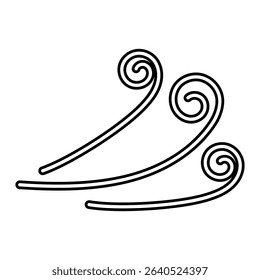 Wind icon vector. Draft illustration sign. Weather symbol or logo.