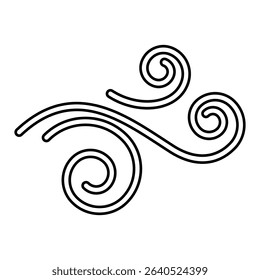 Wind icon vector. Draft illustration sign. Weather symbol or logo.