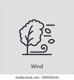 wind icon vector icon.Editable stroke.linear style sign for use web design and mobile apps,logo.Symbol illustration.Pixel vector graphics - Vector