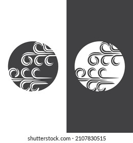Plantilla de diseño de ilustraciones vectoriales de iconos de viento