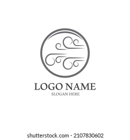 Plantilla de diseño de ilustraciones vectoriales de iconos de viento