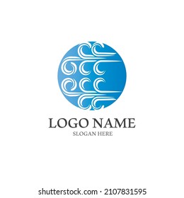 Plantilla de diseño de ilustraciones vectoriales de iconos de viento