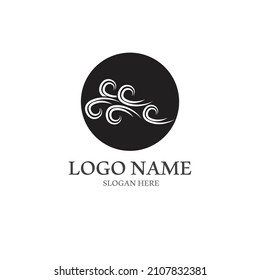 Plantilla de diseño de ilustraciones vectoriales de iconos de viento