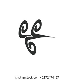 Plantilla de diseño de ilustraciones vectoriales de iconos de viento