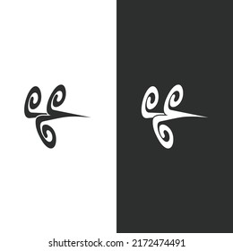 Plantilla de diseño de ilustraciones vectoriales de iconos de viento