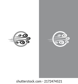 Plantilla de diseño de ilustraciones vectoriales de iconos de viento