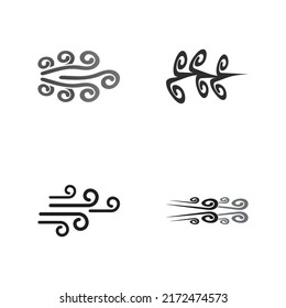 Plantilla de diseño de ilustraciones vectoriales de iconos de viento