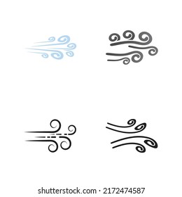 Plantilla de diseño de ilustraciones vectoriales de iconos de viento