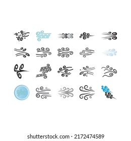 Plantilla de diseño de ilustraciones vectoriales de iconos de viento