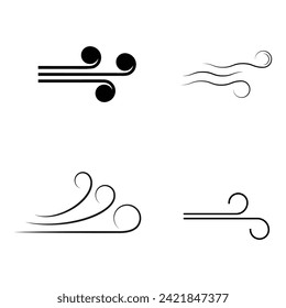 diseño de ilustración de vector de icono de viento
