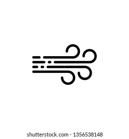 Wind Icon Vector Illustration in Line Style for Any Purpose