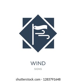 wind icon vector on white background, wind trendy filled icons from Signs collection, wind vector illustration