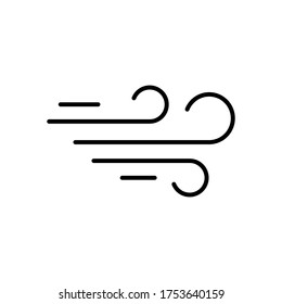 estilo de contorno vectorial de icono de viento