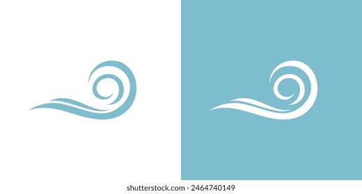 Ilustración aislada del símbolo del Vector del ícono del viento
