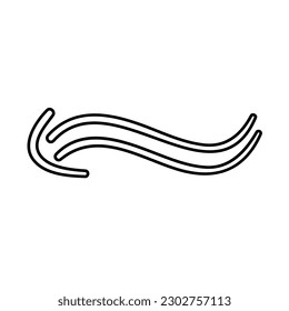 Vector de icono de viento. signo de ilustración meteorológica. Símbolo de onda o logotipo.