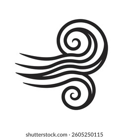Wind icon vector. weather illustration sign. Wave symbol or logo. 