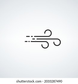 Wind icon, weather simple icon, blowing symbol. Stock Vector illustration isolated on white background.