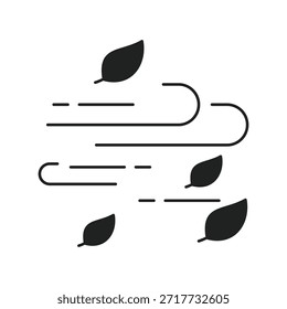 Ícone de vento com fundo branco vetor ilustração stock
