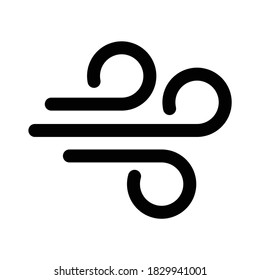 wind icon, windy day sign, wind wave symbol