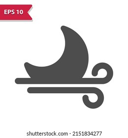Wind Icon - Windy, Weather, Moon, Night. Professional, pixel perfect icon, EPS 10 format.