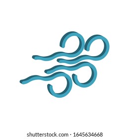 Wind icon.3d vector illustration and isometric view.
