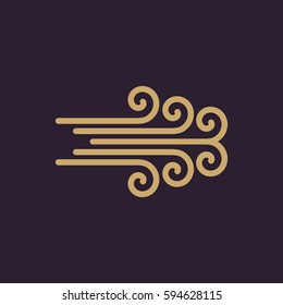 The wind icon.Hurricane, storm, whirlwind, tornado, windstorm symbol. Flat design. Stock - Vector illustration