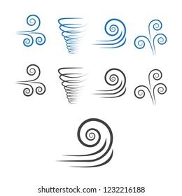 Wind icons. Climate and motion icons. Air vector symbol